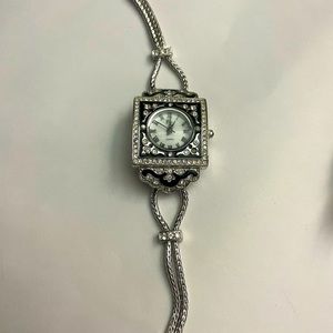 80’s vintage watch, needs to be set. Stainless steel, CZ and enamel